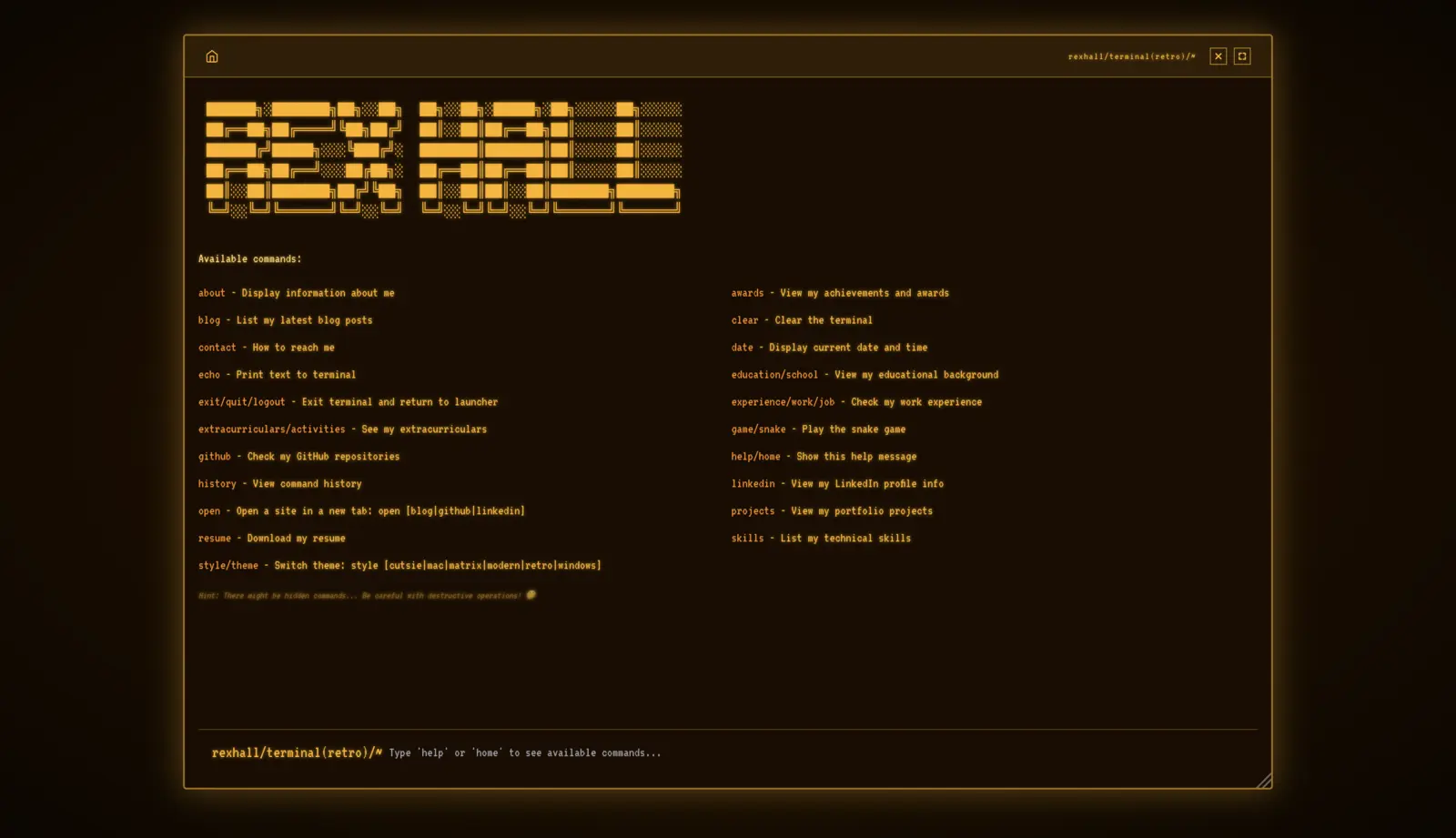 Retro terminal theme Retro terminal theme preview